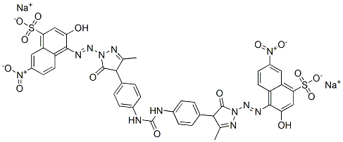 disodium 4,4'-[carbonylbis[imino-4,1-phenylene(4,5-dihydro-3-methyl-5-oxo-1H-pyrazole-1,4-diyl)azo]]bis(3-hydroxy-7-nitronaphthalene-1-sulphonate) CAS#: 6410-47-5