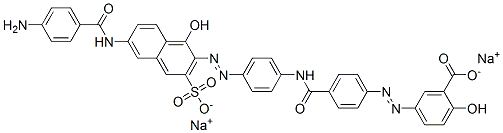 disodium 5-[[4-[[[4-[[6-[(4-aminobenzoyl)amino]-1-hydroxy-3-sulphonato-2-naphthyl]azo]phenyl]amino]carbonyl]phenyl]azo]salicylate CAS#: 6661-26-3