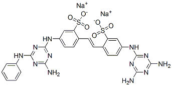 disodium 5-[[4-amino-6-anilino-1,3,5-triazin-2-yl]amino]-2-[2-[4-[(4,6-diamino-1,3,5-triazin-2-yl)amino]-2-sulphonatophenyl]vinyl]benzenesulphonate CAS#: 52298-21-2