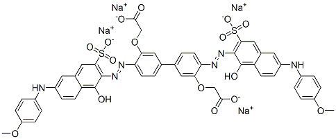 tetrasodium 2,2'-[[4,4'-bis[[1-hydroxy-6-[(4-methoxyphenyl)amino]-3-sulphonato-2-naphthyl]azo][1,1'-biphenyl]-3,3'-diyl]bis(oxy)]diacetate CAS#: 6655-95-4