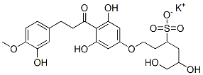 1-(3,5-Dihydroxy-4-(3-(3-hydroxy-4-methoxyphenyl)-1-oxopropyl)phenoxy) -5,6-dihydroxy-3-hexanesulfonic acid monopotassium salt CAS#: 69873-10-5