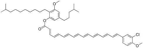 17-(3-Chloro-4-methoxyphenyl)-2,4,6,8,10,12,14,16-heptadecaoctaenoic acid 3-methoxy-2-(9-methyldecyl)-5-(4-methylpentyl)phenyl ester CAS#: 69505-94-8