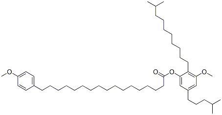 17-(4-Methoxyphenyl)heptadecanoic acid 3-methoxy-2-(9-methyldecyl)-5-(4-methylpentyl)phenyl ester CAS#: 69506-06-5