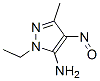 1H-Pyrazol-5-amine, 1-ethyl-3-methyl-4-nitroso- CAS#: 60334-94-3