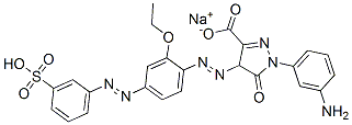 1H-Pyrazole-3-carboxylic acid, 1-(3-aminophenyl)-4-((2-ethoxy-4-((3-su lfophenyl)azo)phenyl)azo)-4,5-dihydro-5-oxo-, monosodium salt CAS#: 67786-19-0