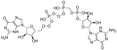 [[[(2R,3S,4R,5R)-5-(2-amino-6-oxo-3H-purin-9-yl)-3,4-dihydroxyoxolan-2-yl]methoxy-hydroxyphosphoryl]oxy-hydroxyphosphoryl] [(2R,3S,4R,5R)-5-(2-amino-6-oxo-3H-purin-9-yl)-3,4-dihydroxyoxolan-2-yl]methyl hydrogen phosphate CAS#: 6674-45-9