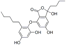 (+)-3-Butyl-3,5-dihydroxy-7-(2,4-dihydroxy-6-pentylphenoxy)-1(3H)-isobenzofuranone CAS#: 68104-11-0