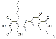 3,5-Dichloro-2,4-dihydroxy-6-pentylbenzoic acid 4-carboxy-3-methoxy-5-pentylphenyl ester CAS#: 64185-14-4