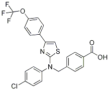 4-(((4-Chlorophenyl)(4-(4-(trifluoromethoxy)phenyl)-thiazol-2-yl)amino)methyl)benzoic acid CAS#: 643012-93-5