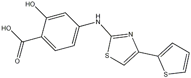 4-(4-(thiophen-2-yl)thiazol-2-ylamino)-2-hydroxybenzoic acid CAS#: 696628-99-6