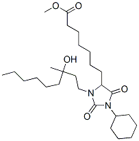 4-Imidazolidineheptanoic acid, 1-cyclohexyl-3-(3-hydroxy-3-methylnonyl)-2,5-dioxo-, methyl ester CAS#: 68312-34-5