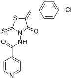 4-Pyridinecarboxamide, N-(5-((4-chlorophenyl)methylene)-4-oxo-2-thioxo -3-thiazolidinyl)- CAS#: 68710-99-6