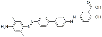 5-((4'-((4-Amino-2,5-dimethylphenyl)diazenyl)(1,1'-biphenyl)-4-yl)diazenyl)-2-hydroxybenzoic acid CAS#: 6330-90-1