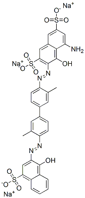 5-Amino-4-hydroxy-3-[[4'-[(1-hydroxy-4-sulfonaphthalen-2-yl)azo]-3,3'-dimethyl[1,1'-biphenyl]-4-yl]azo]-2,7-naphthalenedisulfonic acid trisodium salt CAS#: 6420-09-3