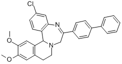 6-(4-Biphenylyl)-3-chloro-12,13-dimethoxy-9,10-dihydro-7H-isoquino(2,1-d)(1,4)benzodiazepine CAS#: 62206-10-4