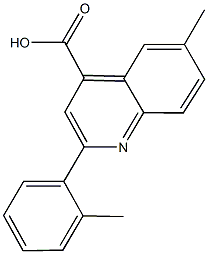 6-METHYL-2-(2-METHYLPHENYL)QUINOLINE-4-CARBOXYLICACID CAS#: 667437-23-2