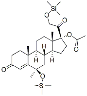 (6R)-17-(Acetyloxy)-6-methyl-6,21-bis(trimethylsiloxy)pregn-4-ene-3,20-dione CAS#: 69833-78-9