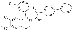 7H-Isoquino(2,1-d)(1,4)benzodiazepin-8-ium, 9,10-dihydro-6-(4-biphenylyl)-2-chloro-12,13-dimethoxy-, bromide CAS#: 62206-22-8