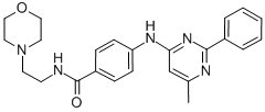 Benzamide, 4-((6-methyl-2-phenyl-4-pyrimidinyl)amino)-N-(2-(4-morpholi nyl)ethyl)- CAS#: 65789-83-5