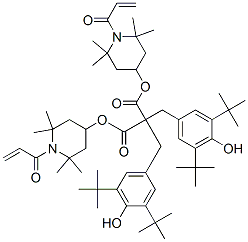 Bis(3,5-di-tert-butyl-4-hydroxybenzyl)malonic acid bis(1-acryloyl-2,2,6,6-tetramethylpiperidin-4-yl) ester CAS#: 63941-34-4