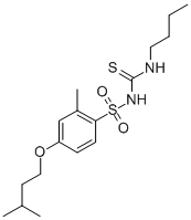 N-((Butylamino)thioxomethyl)-2-methyl-4-(3-methylbutoxy)benzenesulfona mide CAS#: 69210-36-2