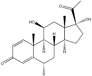 Pregna-1,4-diene-3,20-dione,11,17-dihydroxy-6-methyl-, (6a,11b)- CAS#: 6870-94-6