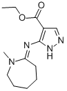 Pyrazole-4-carboxylic acid, 5-((1-methylhexahydro-1H-azepin-2-ylidene) amino)-, ethyl ester CAS#: 66751-73-3