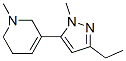 Pyridine, 3-(3-ethyl-1-methyl-1H-pyrazol-5-yl)-1,2,5,6-tetrahydro-1-methyl- (9CI) CAS#: 622403-68-3