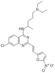 Quinazoline, 7-chloro-4-(4-(diethylamino)-1-methylbutylamino)-2-(2-(5- nitrofuryl)vinyl)- CAS#: 69258-64-6