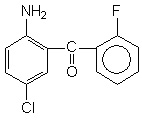 Structure of 2-Amino-5-chloro-2'-fluorobenzophenone CAS 784-38-3