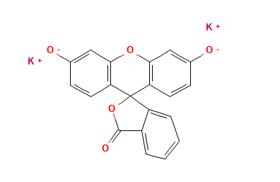 Structure of Fluorescein potassium salt CAS 6417-85-2