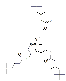 Tris(3,5,5-trimethylhexanoic acid)(methylstannylidyne)tris(thio-2,1-ethanediyl) ester CAS#: 67874-45-7
