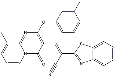 alpha-[[9-Methyl-2-(3-methylphenoxy)-4-oxo-4H-pyrido[1,2-a]pyrimidin-3-yl]methylene]-2-benzothiazoleacetonitrile CAS#: 620112-78-9