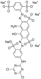 pentasodium 4-amino-6-[[5-[(4,6-dichloro-1,3,5-triazin-2-yl)amino]-2-sulphonatophenyl]azo]-3-[(2,5-disulphonatophenyl)azo]-5-hydroxynaphthalene-2,7-disulphonate CAS#: 70865-31-5