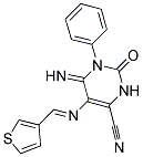 5-(1-AZA-2-(3-THIENYL)VINYL)-4-IMINO-2-OXO-3-PHENYL-1H-1,3-DIAZINE-6-CARBONITRILE CAS#: 1048915-49-6