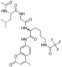 (S)-2-(2-((S)-2-acetamido-4-methylpentanamido)acetamido)-N-(4-methyl-2-oxo-2H-chromen-7-yl)-6-(2,2,2-trifluoroacetamido)hexanamide CAS#: 1026295-98-6