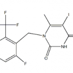 Structure of 1-[2-fluoro-6-(trifluoromethyl)benzyl]-5-iodo-6-methylpyrimidine-2,4(1H,3H)-dione CAS 1150560-54-5