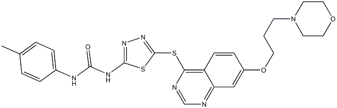 1-(5-(7-(3-morpholinopropoxy)quinazolin-4-ylthio)-1,3,4-thiadiazol-2-yl)-3-p-tolylurea CAS#: 1370256-78-2