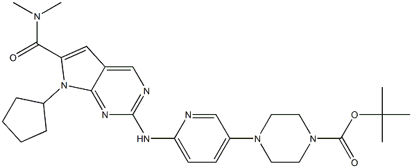 1-Piperazinecarboxylic acid, 4-[6-[[7-cyclopentyl-6-[(diMethylaMino)carbonyl]-7H-pyrrolo[2,3-d]pyriMidin-2-yl]aMino]-3-pyridinyl]-, 1,1-diMethylethyl ester CAS#: 1374639-78-7