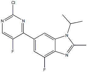 1H-BenziMidazole, 6-(2-chloro-5-fluoro-4-pyriMidinyl)-4-fluoro-2-Methyl-1-(1-Methylethyl)- CAS#: 1231930-42-9