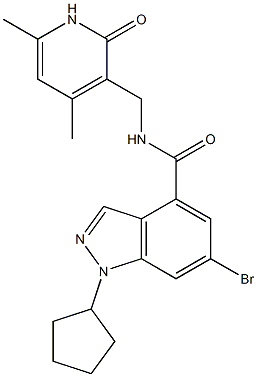 1H-Indazole-4-carboxaMide,6-broMo-1-cyclopentyl-N-[(1,2-dihydro-4,6-diMethyl-2-oxo-3-pyridinyl)Methyl]- CAS#: 1346703-22-7