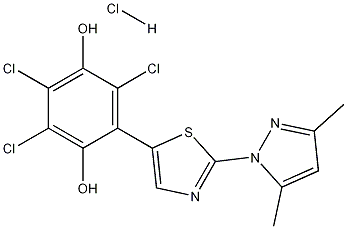 2-(3,5-Dimethylpyrazol-1-yl)-5-(2,5-dihydroxy-3,4,6-trichlorophenyl)thiazole hydrochloride CAS#: 1187732-73-5