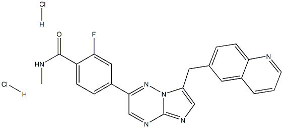 2-Fluoro-N-methyl-4-[7-[(quinolin-6-yl)methyl]imidazo[1,2-b]-[1,2,4]triazin-2-yl]benzamide Dihydrochloride CAS#: 1197376-85-4