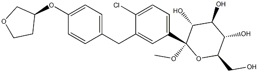 (2S,3R,4S,5S,6R)-2-(3-(4-((S)-tetrahydrofuran-3-yloxy)benzyl)-4-chlorophenyl)-tetrahydro-6-(hydroxyMethyl)-2-Methoxy-2H-pyran-3,4,5-triol CAS#: 1279691-36-9