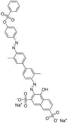 3-[[3,3'-Dimethyl-4'-[[4-[(phenylsulfonyl)oxy]phenyl]azo][1,1'-biphenyl]-4-yl]azo]-4-hydroxy-2,7-naphthalenedisulfonic acid disodium salt CAS#: 71701-30-9
