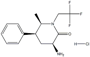 (3S,5S,6R)-3-amino-6-methyl-5-phenyl-1-(2,2,2-trifluoroethyl)piperidin-2-one hydrochloride CAS#: 1375470-88-4