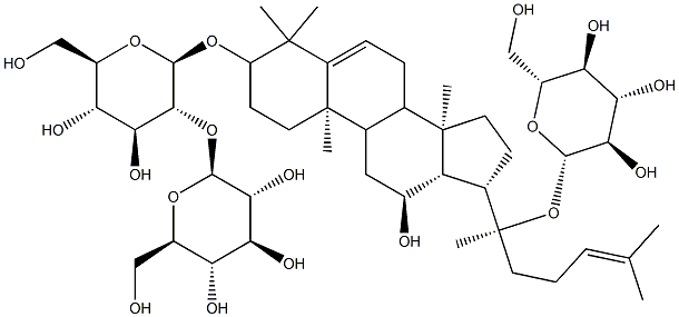 (3beta,12beta)-20-(beta-D-Glucopyranosyloxy)-12-hydroxydammara-5,24-dien-3-yl 2-O-beta-D-glucopyranosyl-beta-D-glucopyranoside CAS#: 1268459-68-2