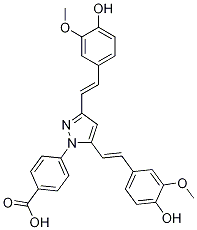 4-(3,5-bis((E)-4-Hydroxy-3-Methoxystyryl)-1H-pyrazol-1-yl)benzoic acid CAS#: 1297655-06-1