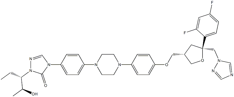 4-(4-(4-(4-(((3S,5S)-5-((1H-1,2,4-triazol-1-yl)Methyl)-5-(2,4-difluorophenyl)tetrahydrofuran-3-yl)Methoxy)phenyl)piperazin-1-yl)phenyl)-1-((2S,3S)-2-hydroxypentan-3-yl)-1H-1,2,4-triazol-5(4H)-one CAS#: 1246391-73-0