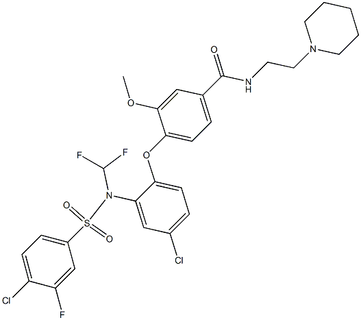 4-[4-Chloro-2-(4-chloro-3-trifluoroMethyl-benzenesulfonylaMino)-phenoxy]-3-Methoxy-N-(2-piperidin-1-yl-ethyl)-benzaMide CAS#: 1350765-15-9